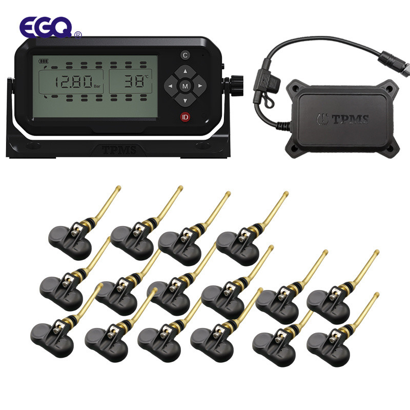سیستم TPMS تایر تریلر ورودی ACC با سنسور و گیرنده سنسور ساقه 16 چرخ