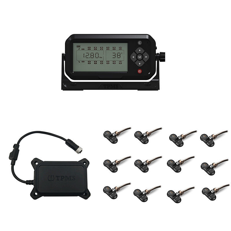 سیستم مانیتورینگ فشار لاستیک کامیون 12 چرخ TPMS سنسورهای همراه 433.92MHz 12mA 203 Psi