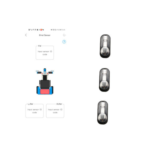 سنسور فشار لاستیک دوچرخه 3 چرخ جلو TPMS برای دوچرخه BLE 2.4 گیگاهرتز